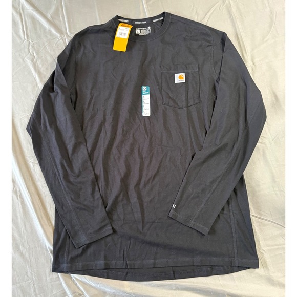 Carhartt Other - Carhartt Force Relaxed Fit Midweight Long Sleeve Pocket T-Shirt Black L Tall NEW
